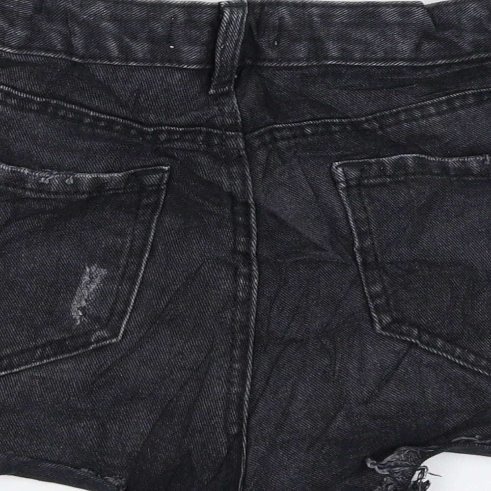 Denim & Co. Womens Black  Denim Hot Pants Shorts Size 8