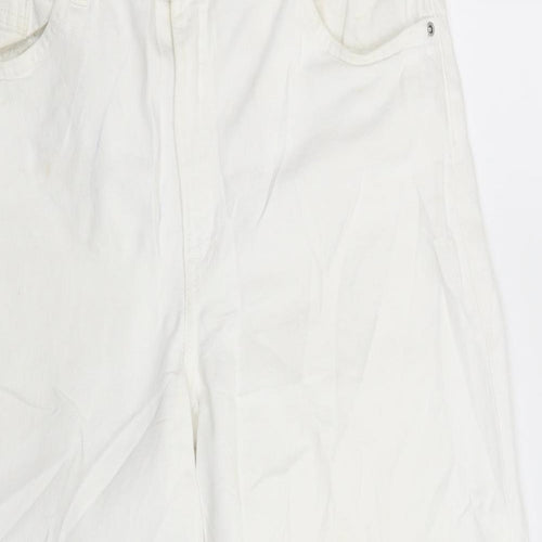 Preworn Womens White  Denim Wide-Leg Jeans Size 30 in L25 in