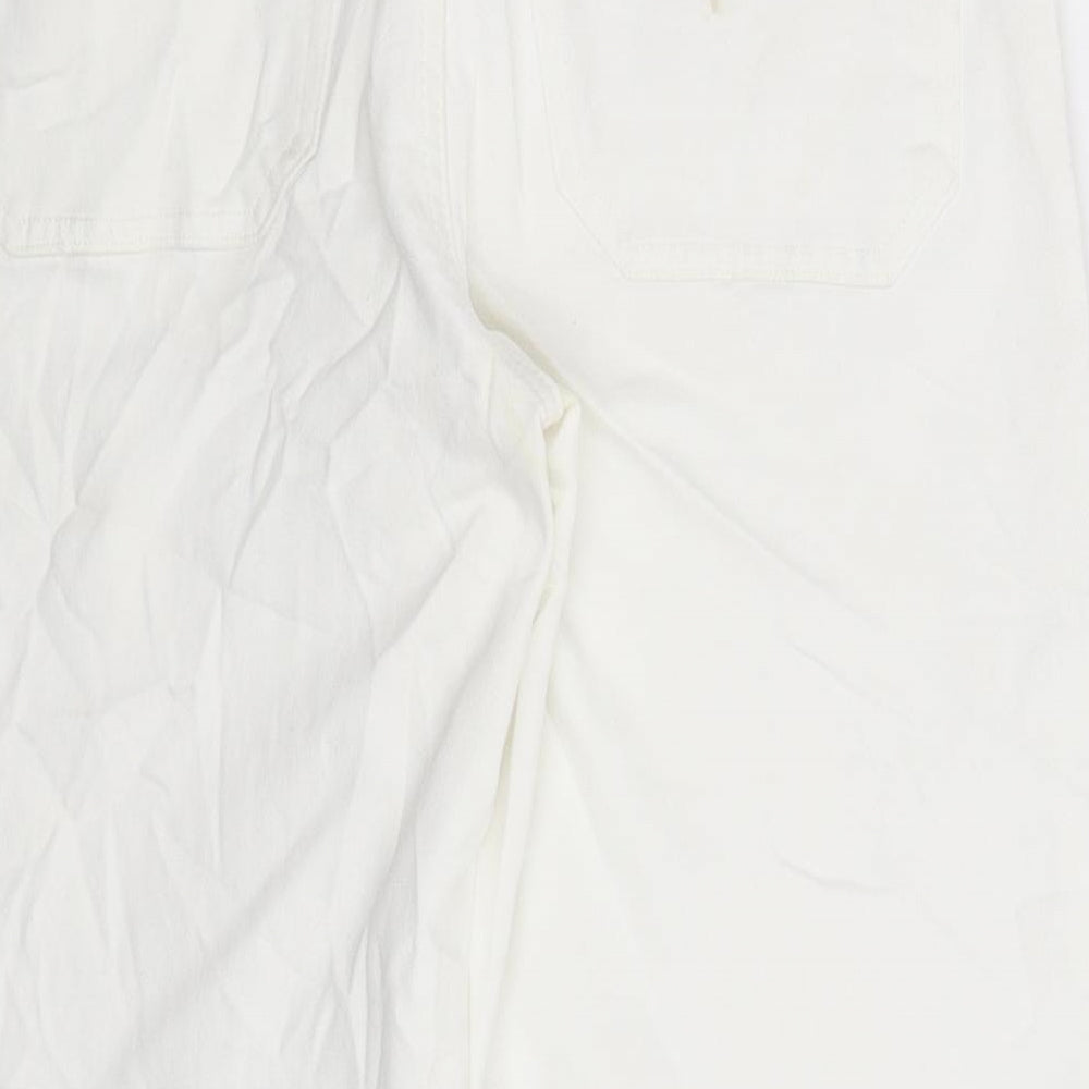 Preworn Womens White  Denim Wide-Leg Jeans Size 30 in L25 in