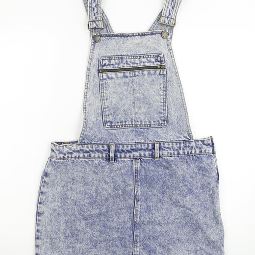 Warehouse Womens Blue  Denim Pinafore/Dungaree Dress  Size 14