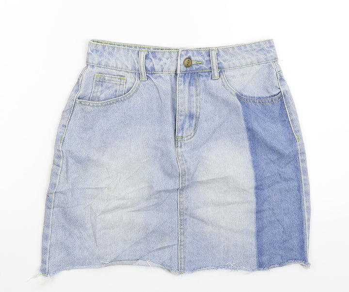 PRETTYLITTLETHING Womens Blue Denim Mini Skirt Size 6