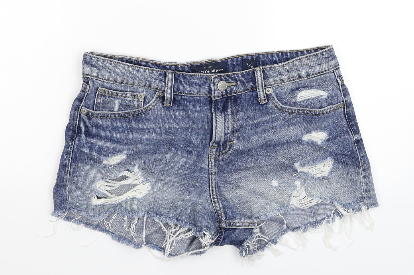 Lucky Brand Womens Blue  Denim Hot Pants Shorts Size 30 in