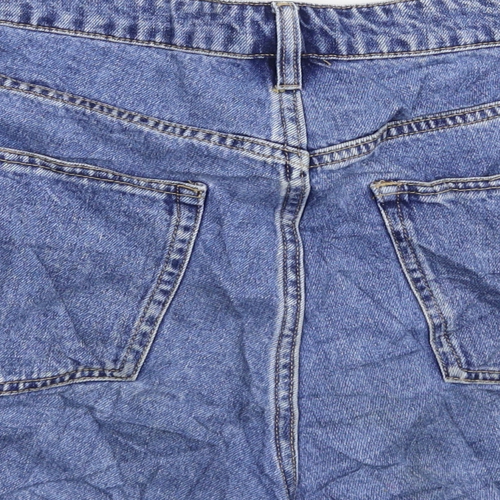 H&M Womens Blue  Denim Hot Pants Shorts Size 16