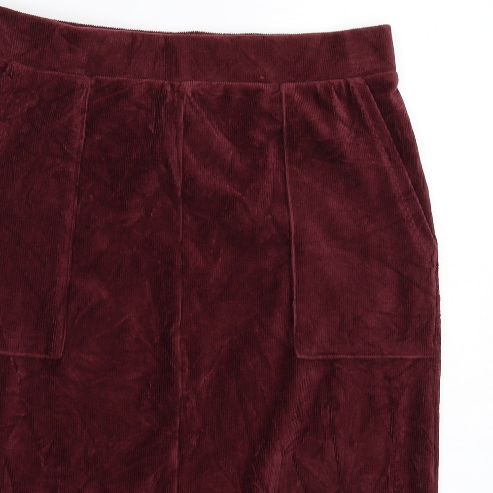 TU Womens Brown  Corduroy Straight & Pencil Skirt Size 14