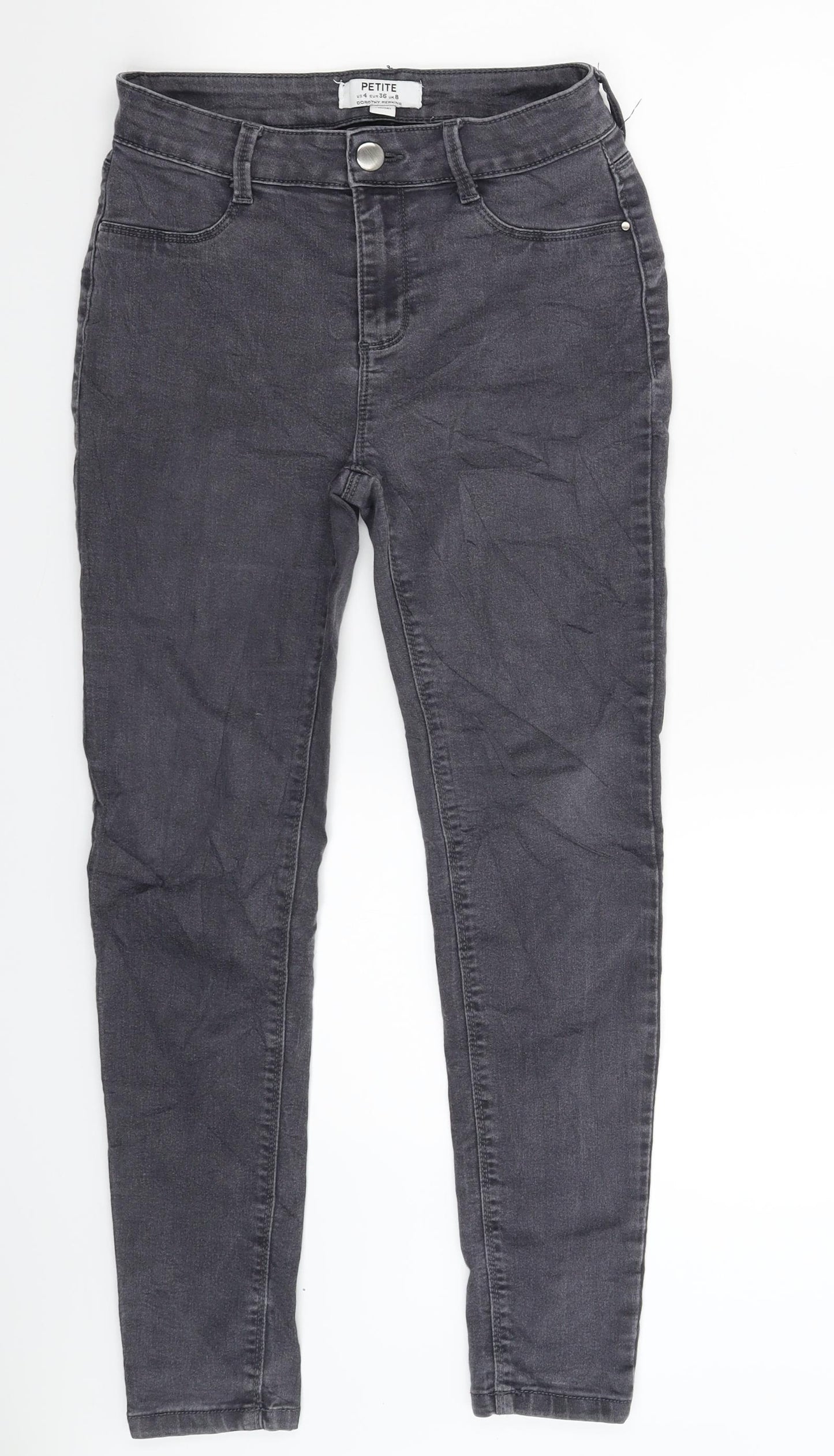 Dorothy Perkins Womens Grey  Denim Jegging Jeans Size 8 L26 in