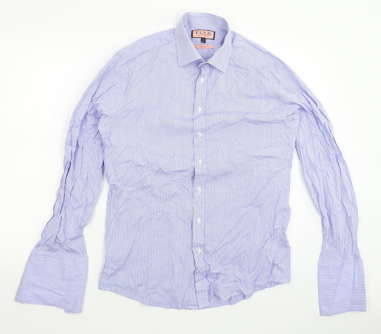 PINK Mens Blue    Dress Shirt Size 15.5