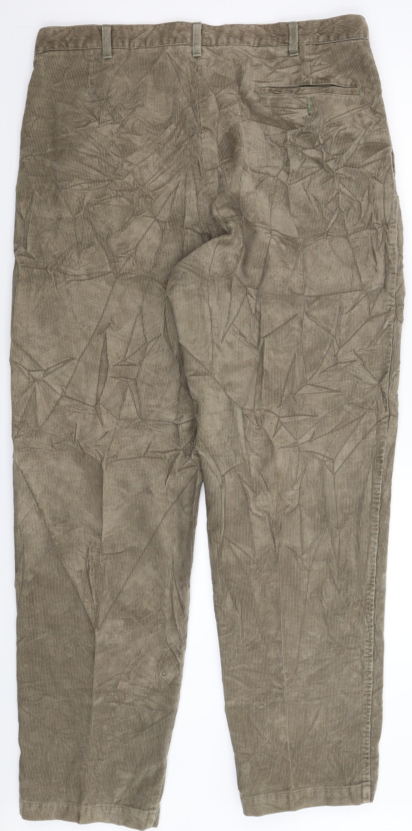 Marks and Spencer Mens Grey  Corduroy Trousers  Size 38 L33 in