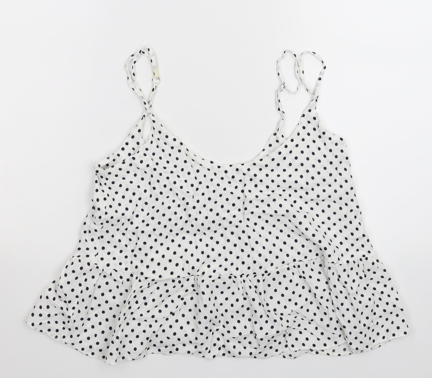 Topshop Womens White Polka Dot  Basic Tank Size 6