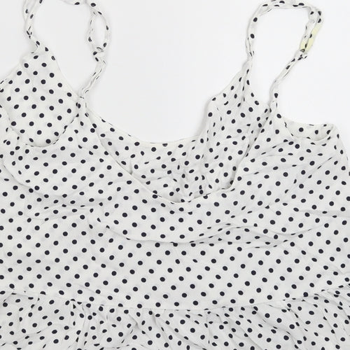 Topshop Womens White Polka Dot  Basic Tank Size 6