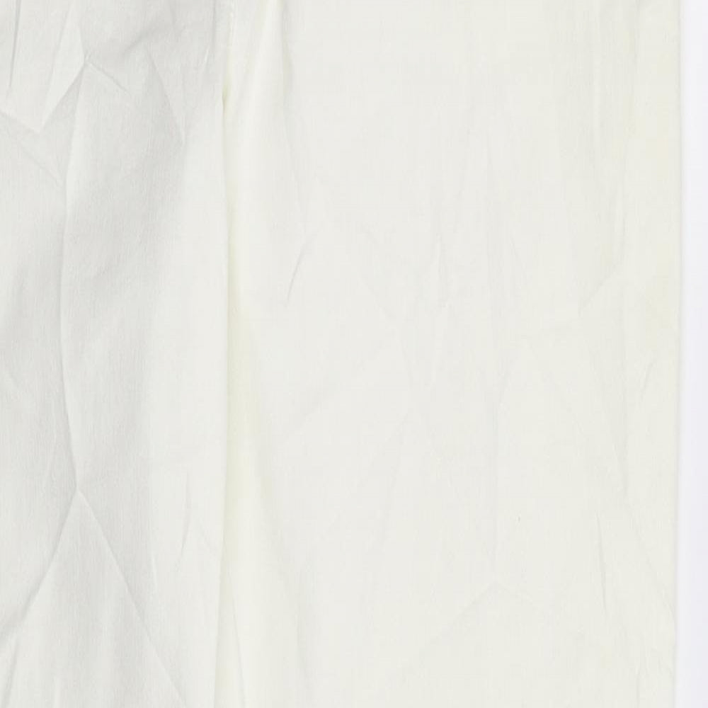 MICHELE Womens White  Denim Straight Jeans Size 14 L33 in