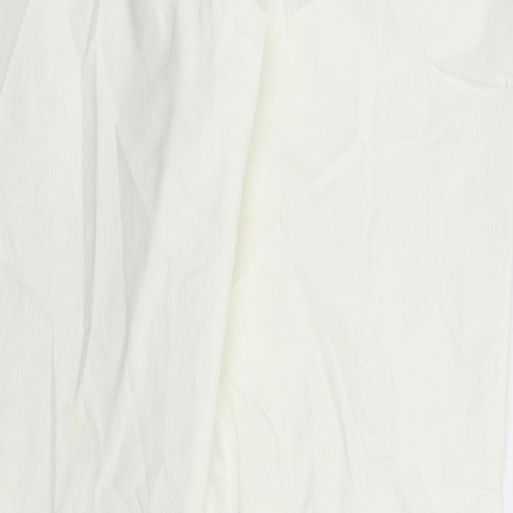 MICHELE Womens White  Denim Straight Jeans Size 14 L33 in