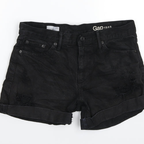 Gap Womens Black  Denim Hot Pants Shorts Size 30 in