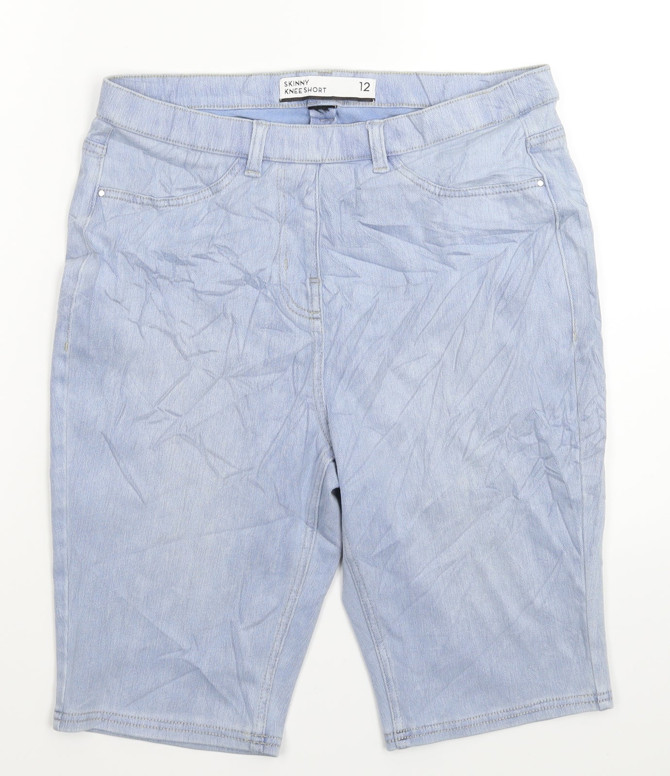 Preworn Womens Blue  Denim Bermuda Shorts Size 12
