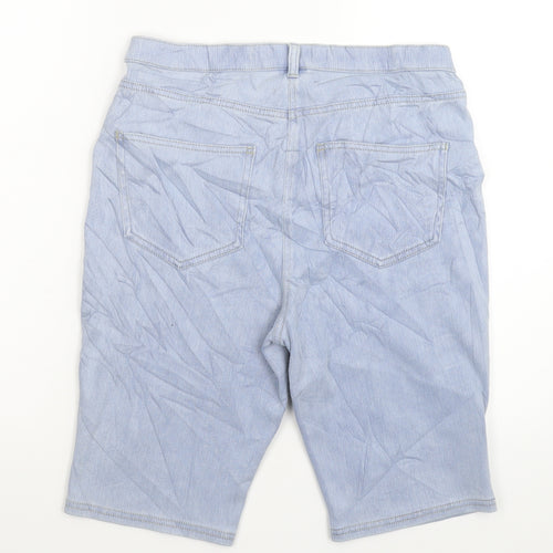 Preworn Womens Blue  Denim Bermuda Shorts Size 12