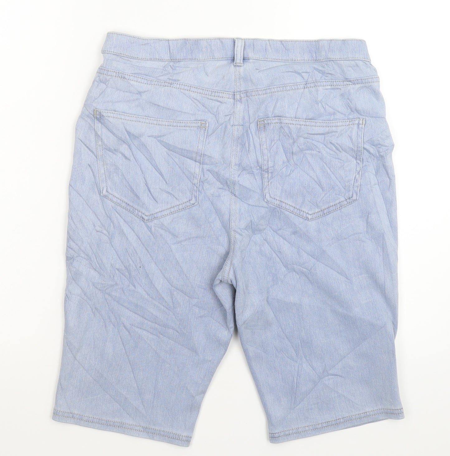 Preworn Womens Blue  Denim Bermuda Shorts Size 12