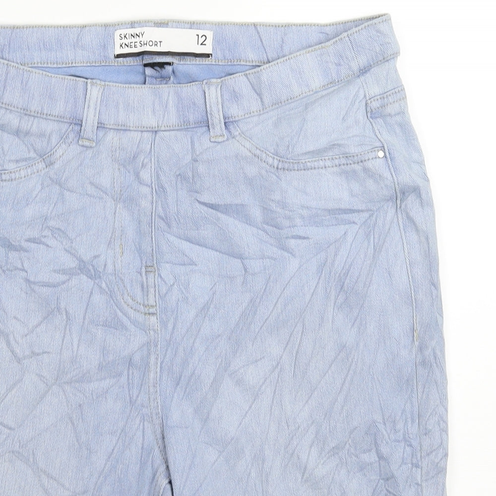 Preworn Womens Blue  Denim Bermuda Shorts Size 12