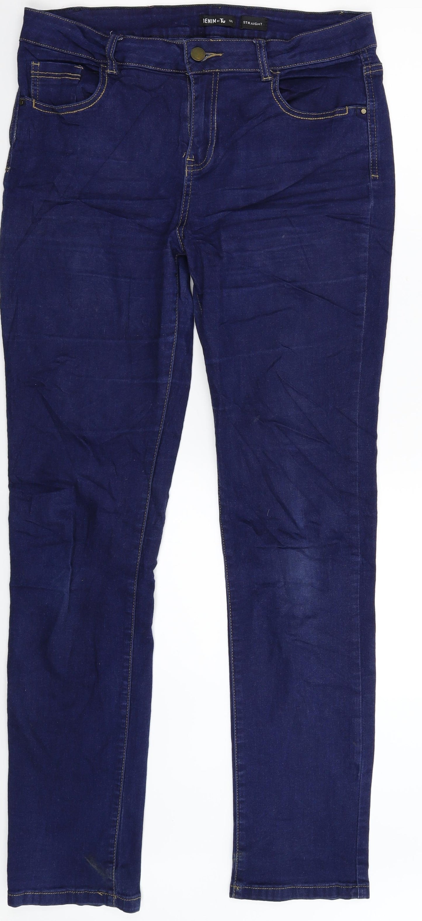 TU Womens Blue  Denim Jegging Jeans Size 12 L32 in