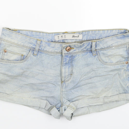 Denim & Co. Womens Blue  Denim Hot Pants Shorts Size 12