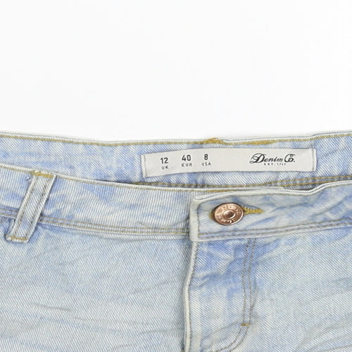 Denim & Co. Womens Blue  Denim Hot Pants Shorts Size 12