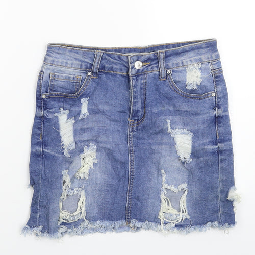 FOREVER 21 Womens Blue  Denim Straight & Pencil Skirt Size 26 in
