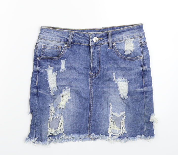 FOREVER 21 Womens Blue Denim Straight & Pencil Skirt Size 26 in