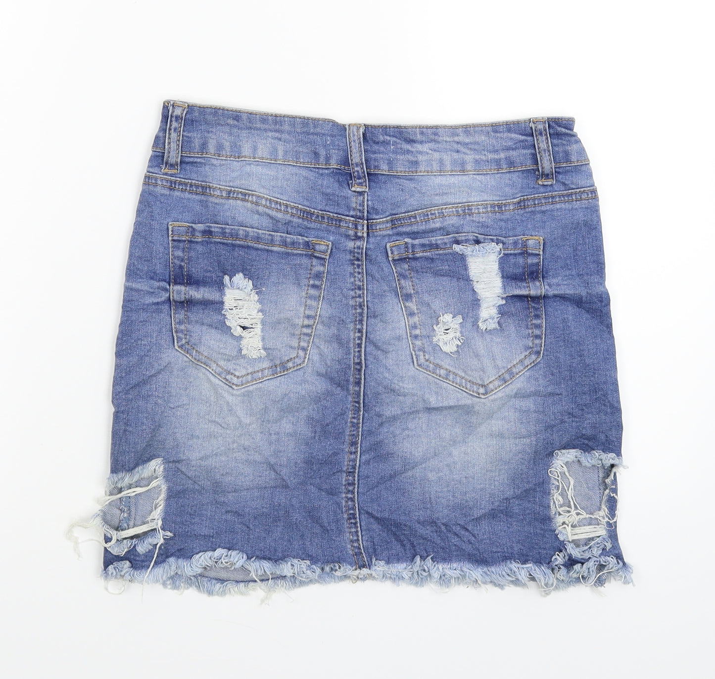 FOREVER 21 Womens Blue  Denim Straight & Pencil Skirt Size 26 in