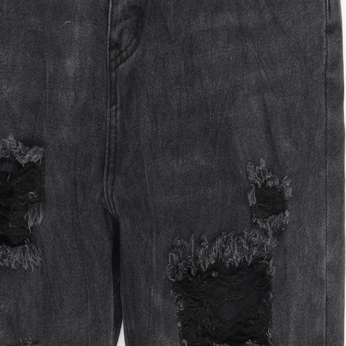SheIn Womens Black  Denim Straight Jeans Size M L27 in