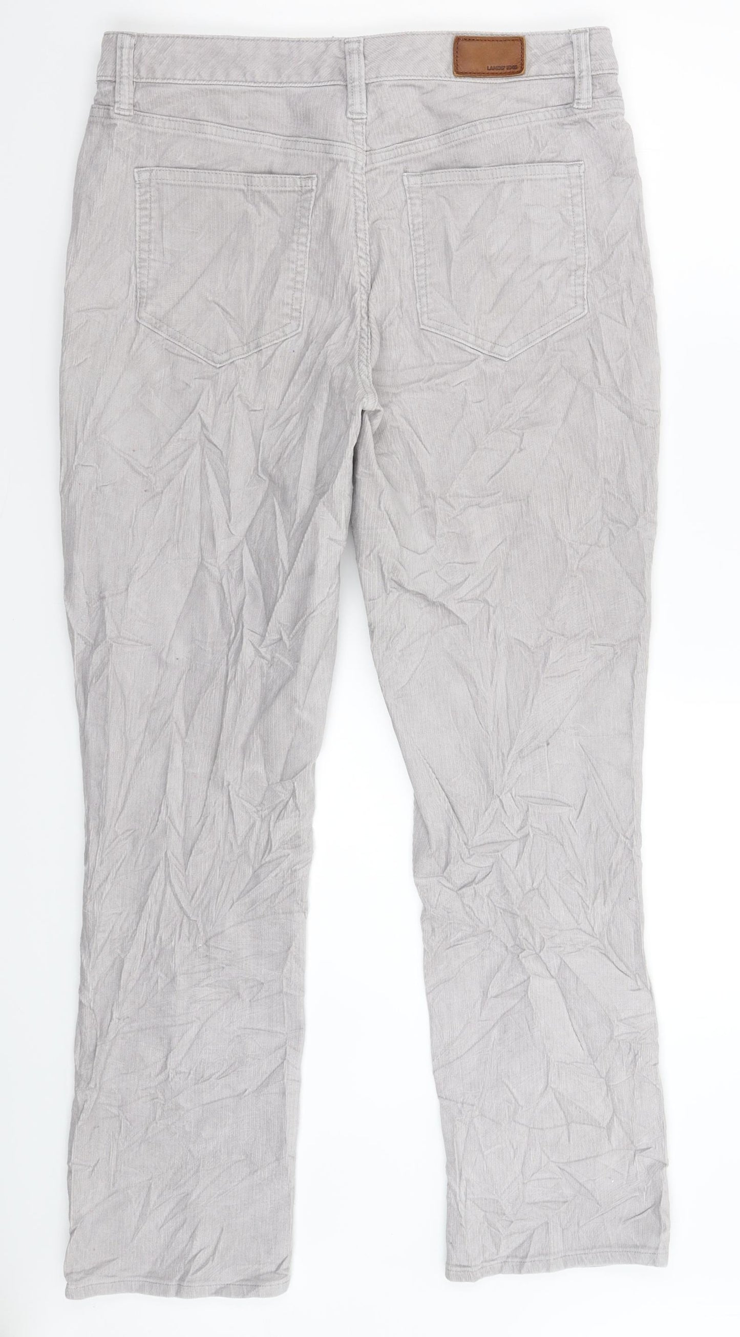 Lands' End Womens Grey  Corduroy Trousers  Size 12 L30 in