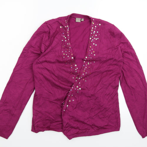 TU Womens Pink  Knit Cardigan Jumper Size 14