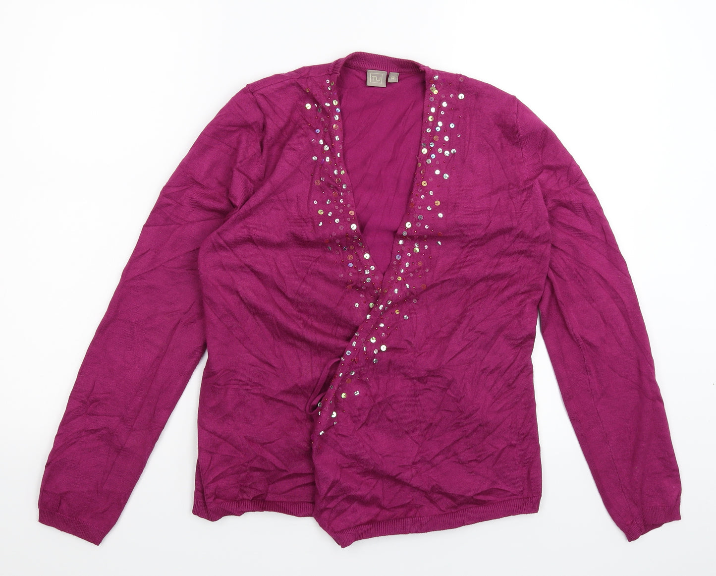 TU Womens Pink  Knit Cardigan Jumper Size 14