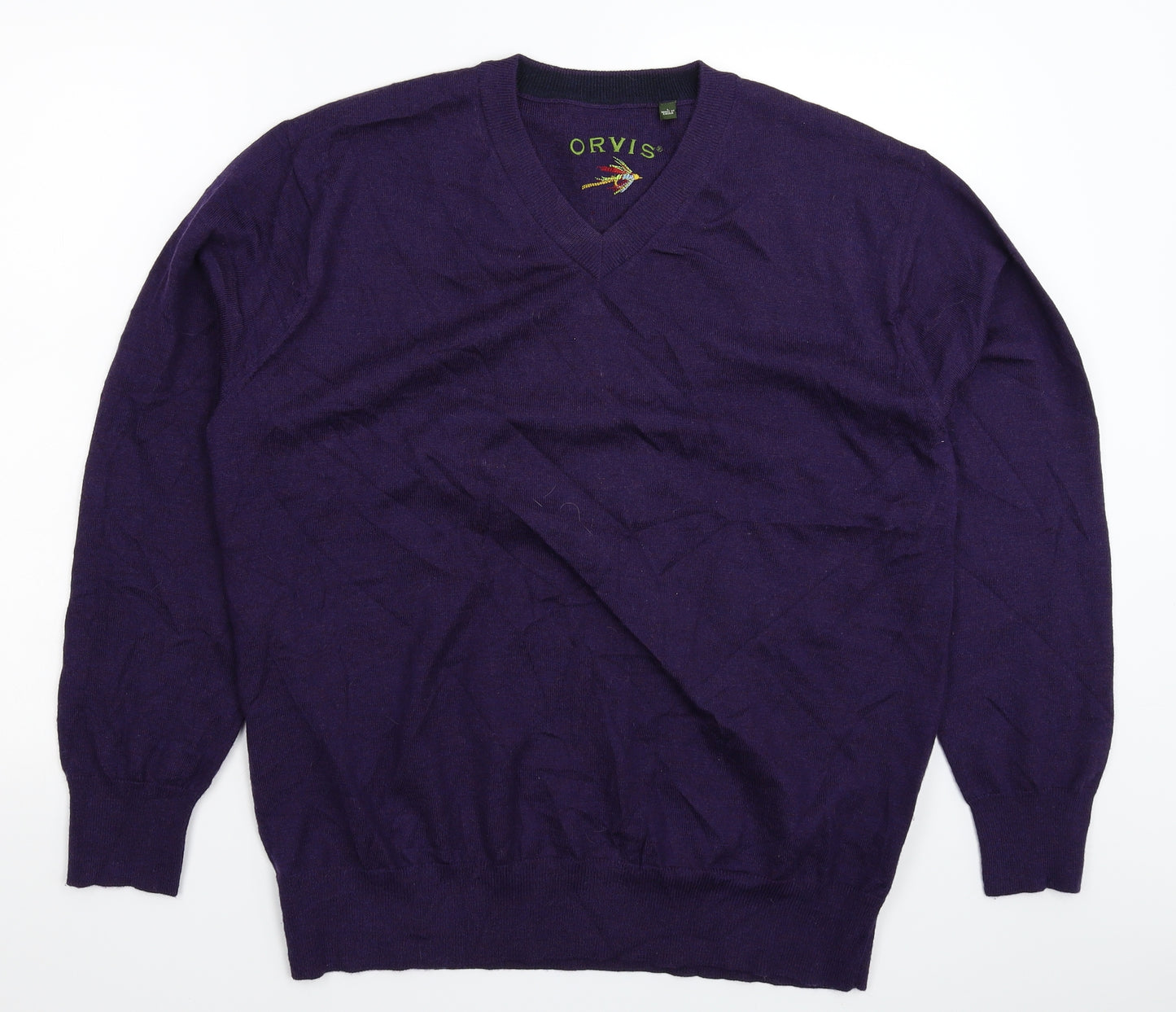 Orvis Mens Purple  Knit Pullover Jumper Size L