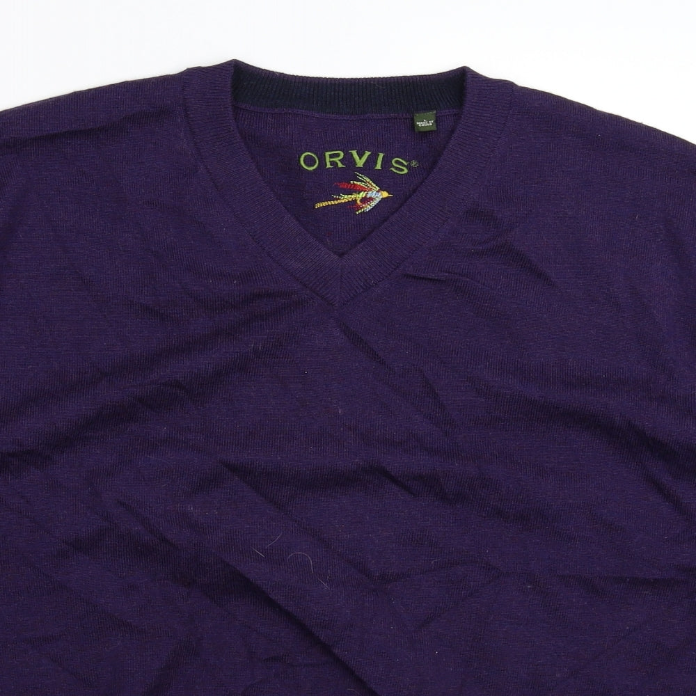 Orvis Mens Purple  Knit Pullover Jumper Size L