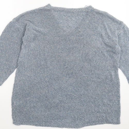 George Womens Blue  Knit Pullover Jumper Size 16