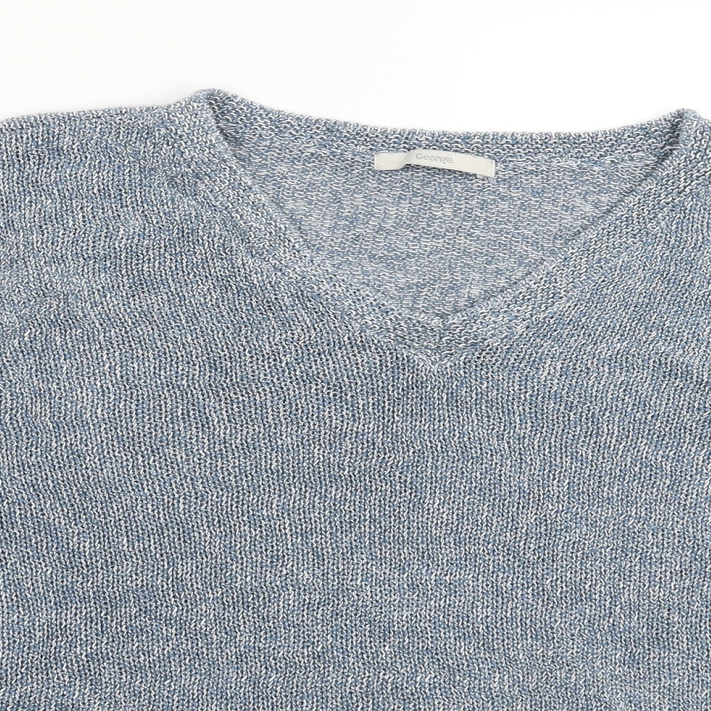 George Womens Blue  Knit Pullover Jumper Size 16