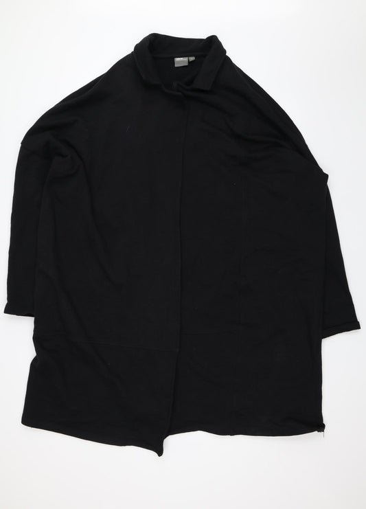 Front view of ASOS women’s black cardigan jumper, size M