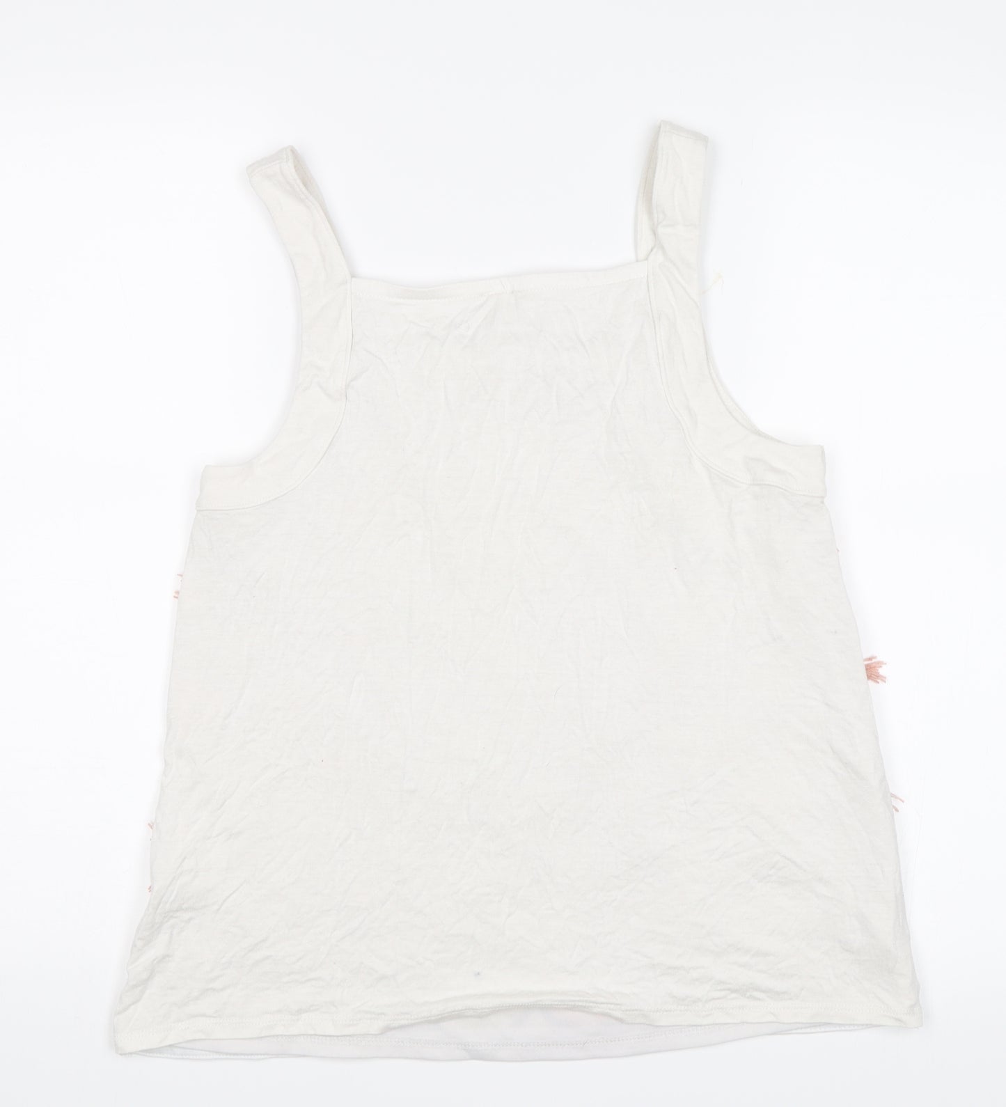 River Island Womens White Geometric  Basic Tank Size 12