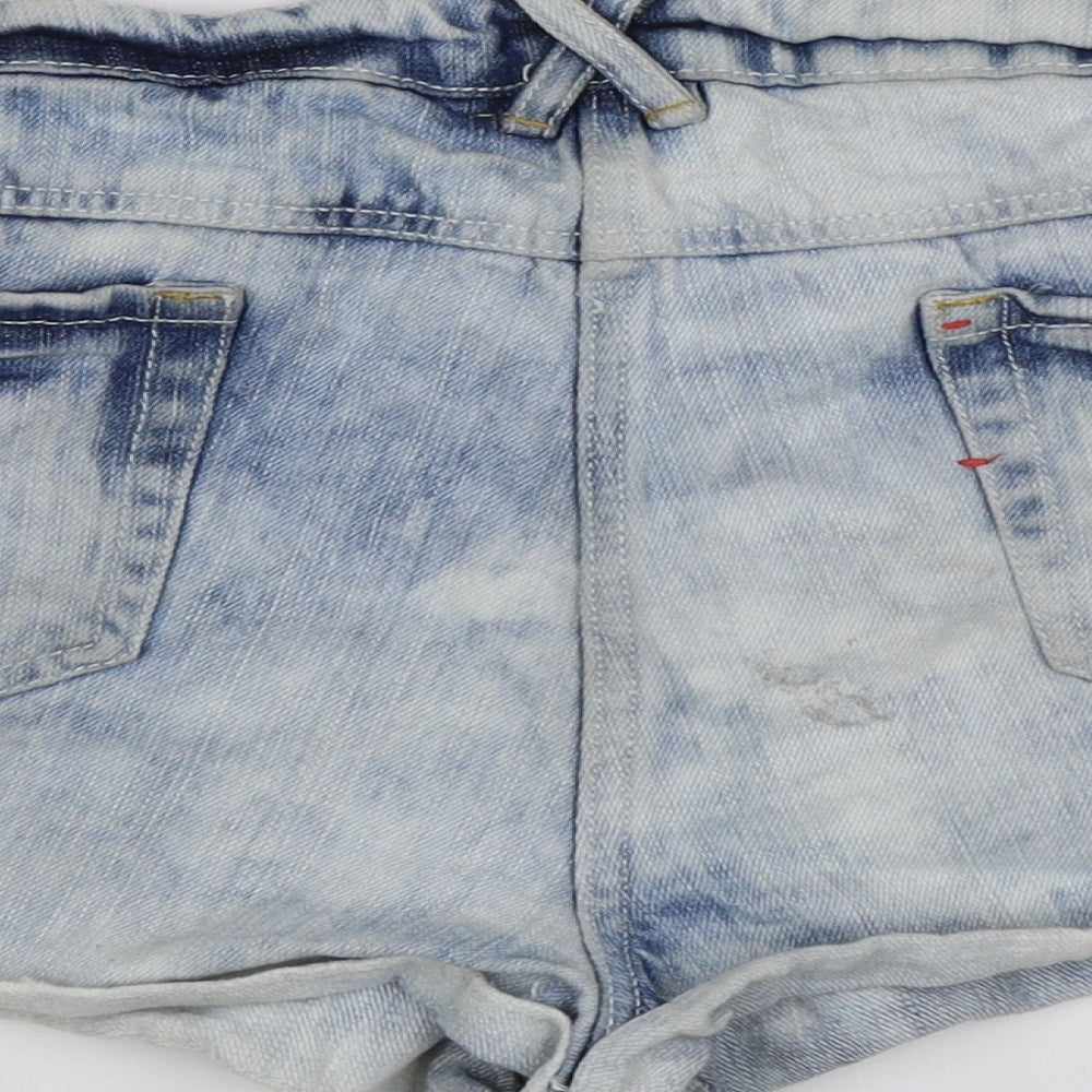 Papaya Womens Blue  Denim Hot Pants Shorts Size 14
