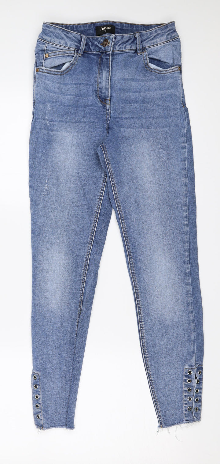 Preworn Womens Blue Denim Skinny Jeans Size 10 L25 in