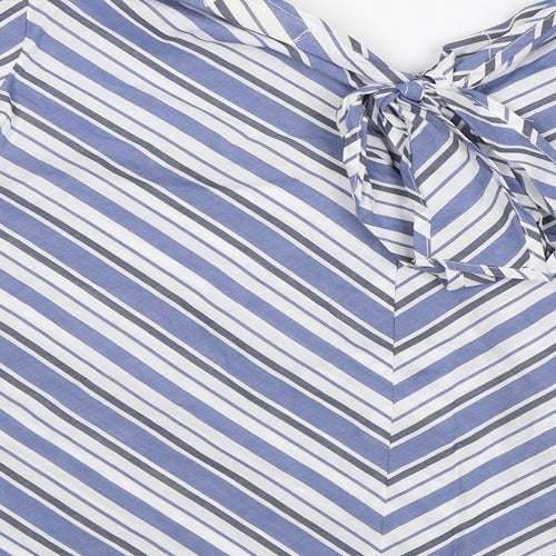 Just Living Womens Blue Striped  Basic Blouse Size S