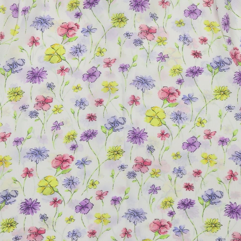 Damart Womens White Floral  Basic Button-Up Size 20