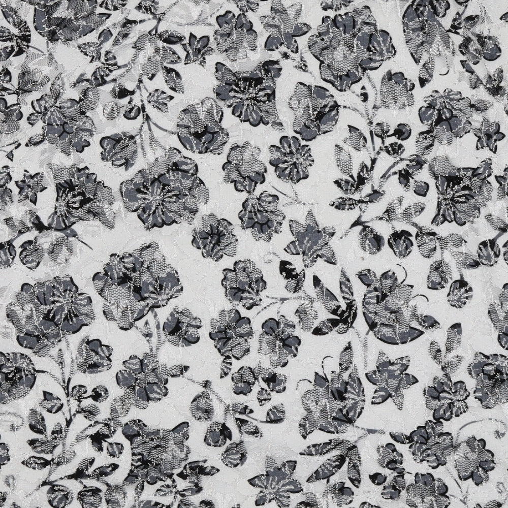 Saloos Womens White Floral  Basic T-Shirt Size L