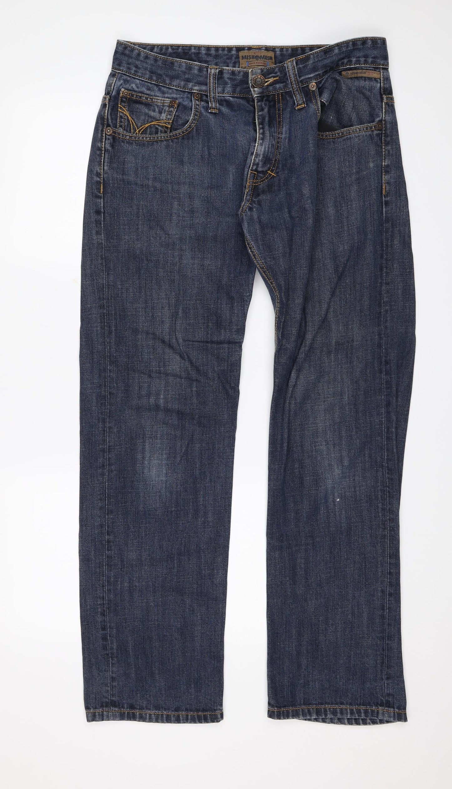 Mish Mash Mens Blue  Denim Straight Jeans Size 32 L30 in