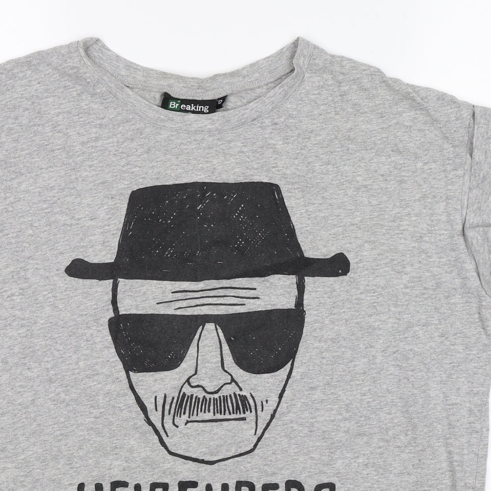 lvl up Womens Grey   Basic T-Shirt Size 12  - Breaking Bad