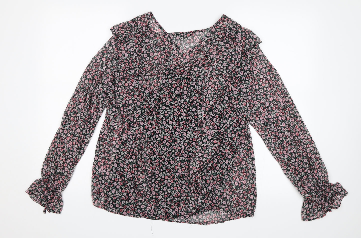 F&F Womens Pink Floral  Basic Blouse Size 10