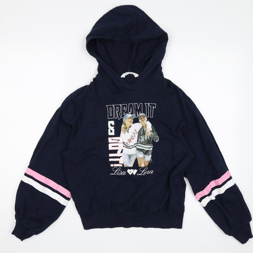 H&M Girls Blue   Pullover Hoodie Size 10-11 Years  - Dream it & do it