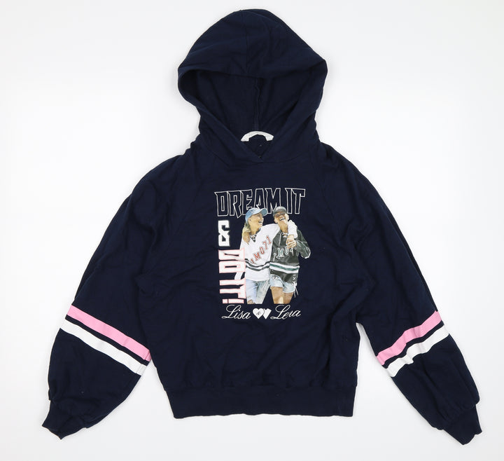 H&M Girls Blue   Pullover Hoodie Size 10-11 Years  - Dream it & do it