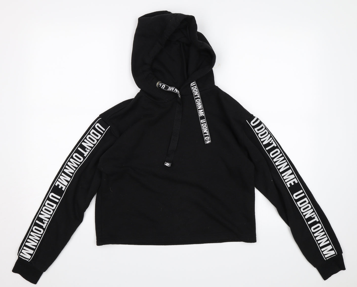 Primark Womens Black   Pullover Hoodie Size 2XS  - u don't own me