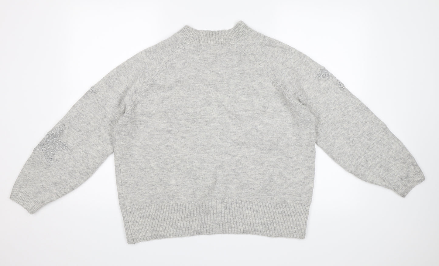 M&S Womens Grey   Pullover Jumper Size L  - stars