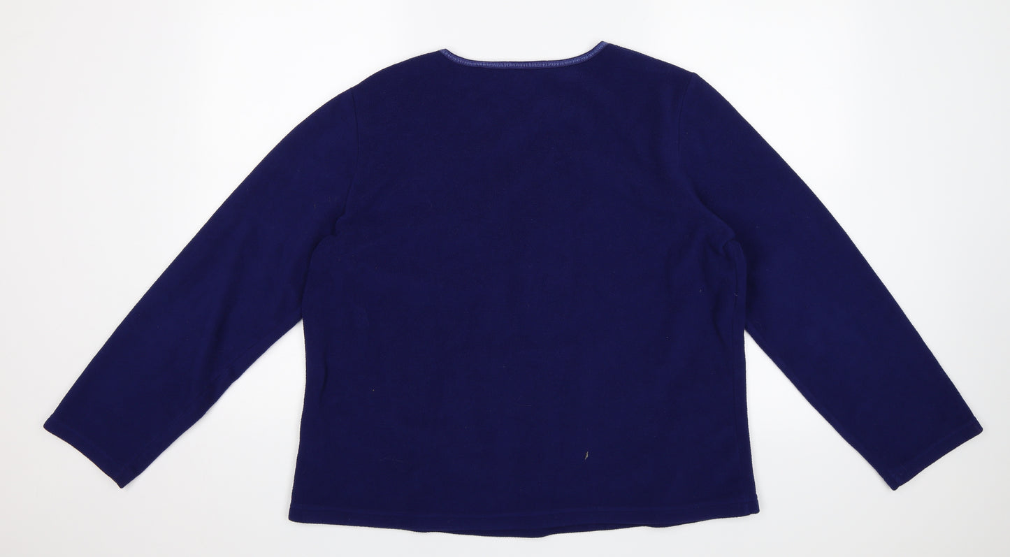 Marks and Spencer Womens Blue Solid  Top Pyjama Top Size 18  - Bear