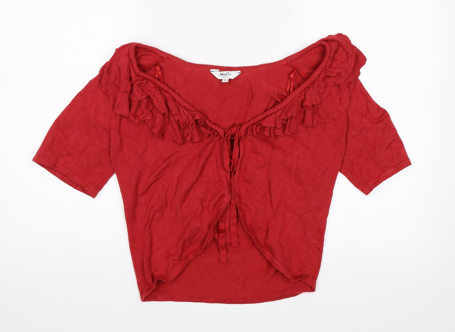 M&Co Womens Red   Cardigan Jumper Size L